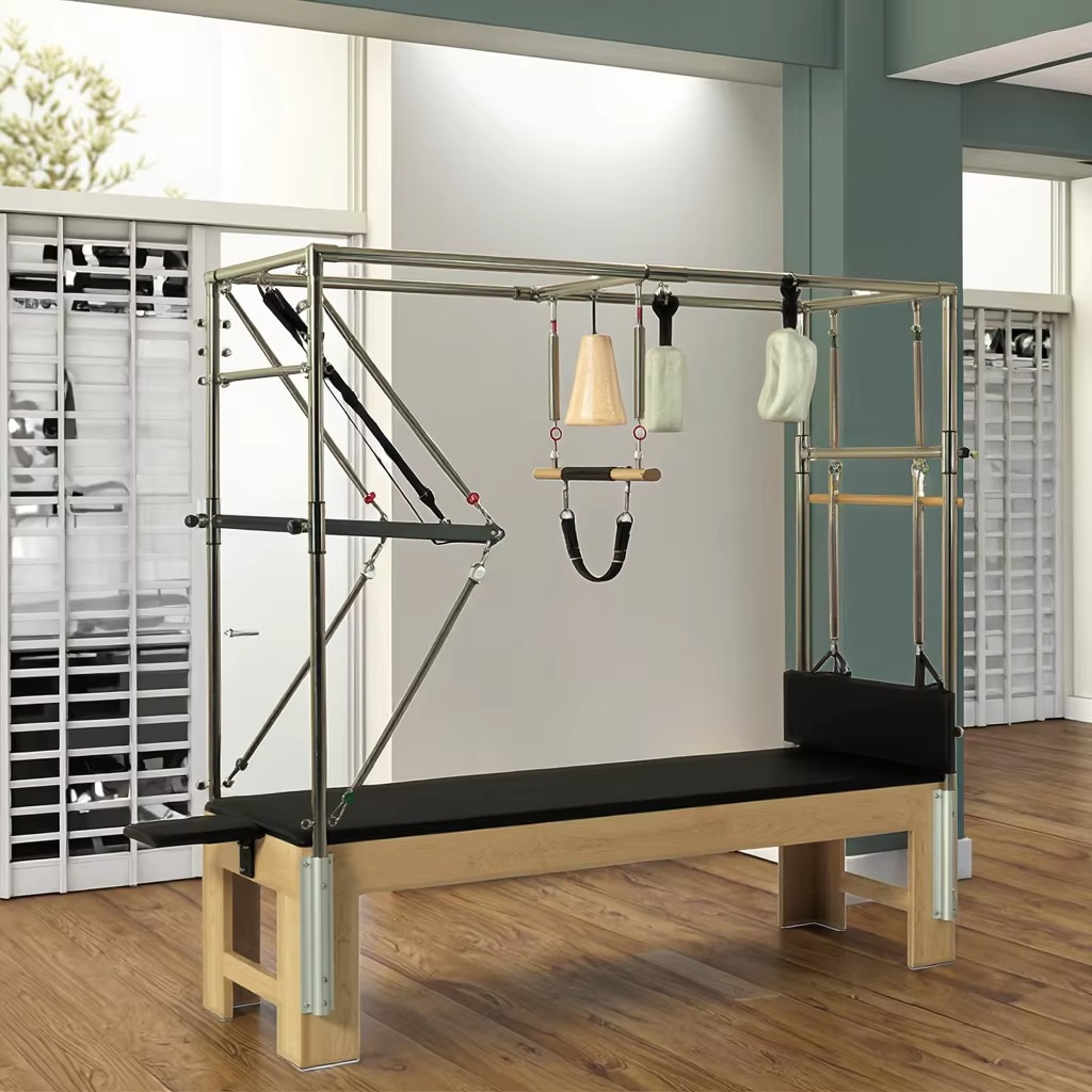 Pilates Yoga &A - Peralatan Reformer Pilates Kayu Oak untuk