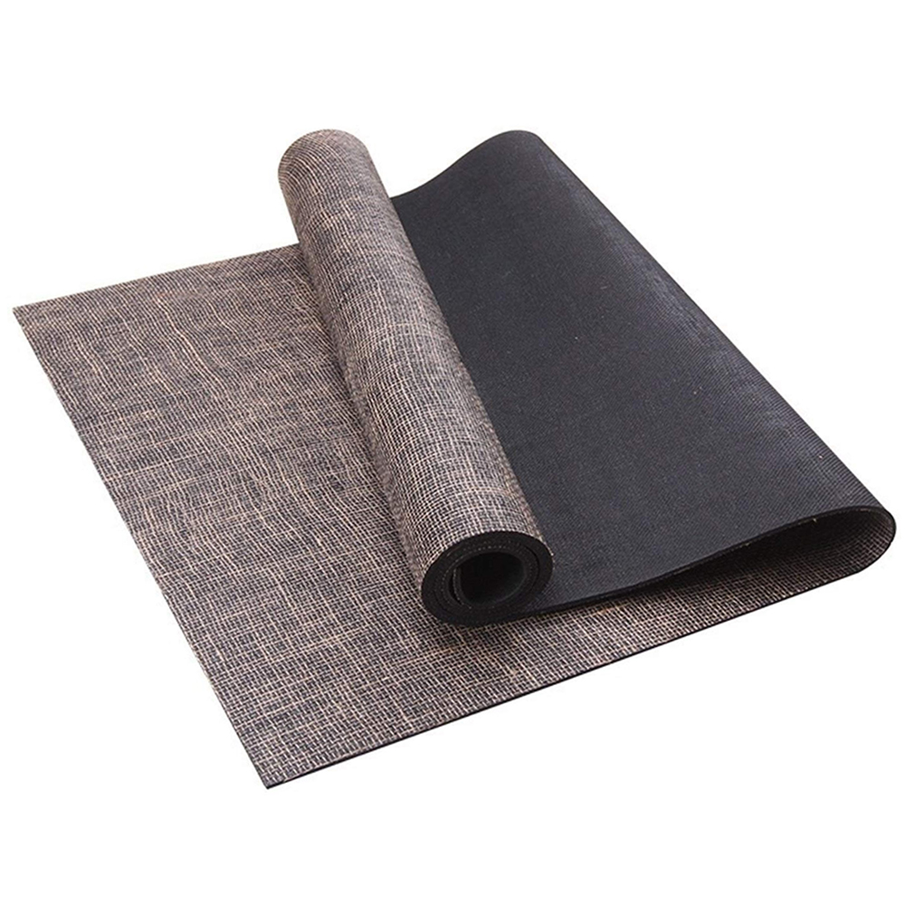 Pilates Yoga Mat Workout - Matras Yoga Karet Alam Jute, Linen