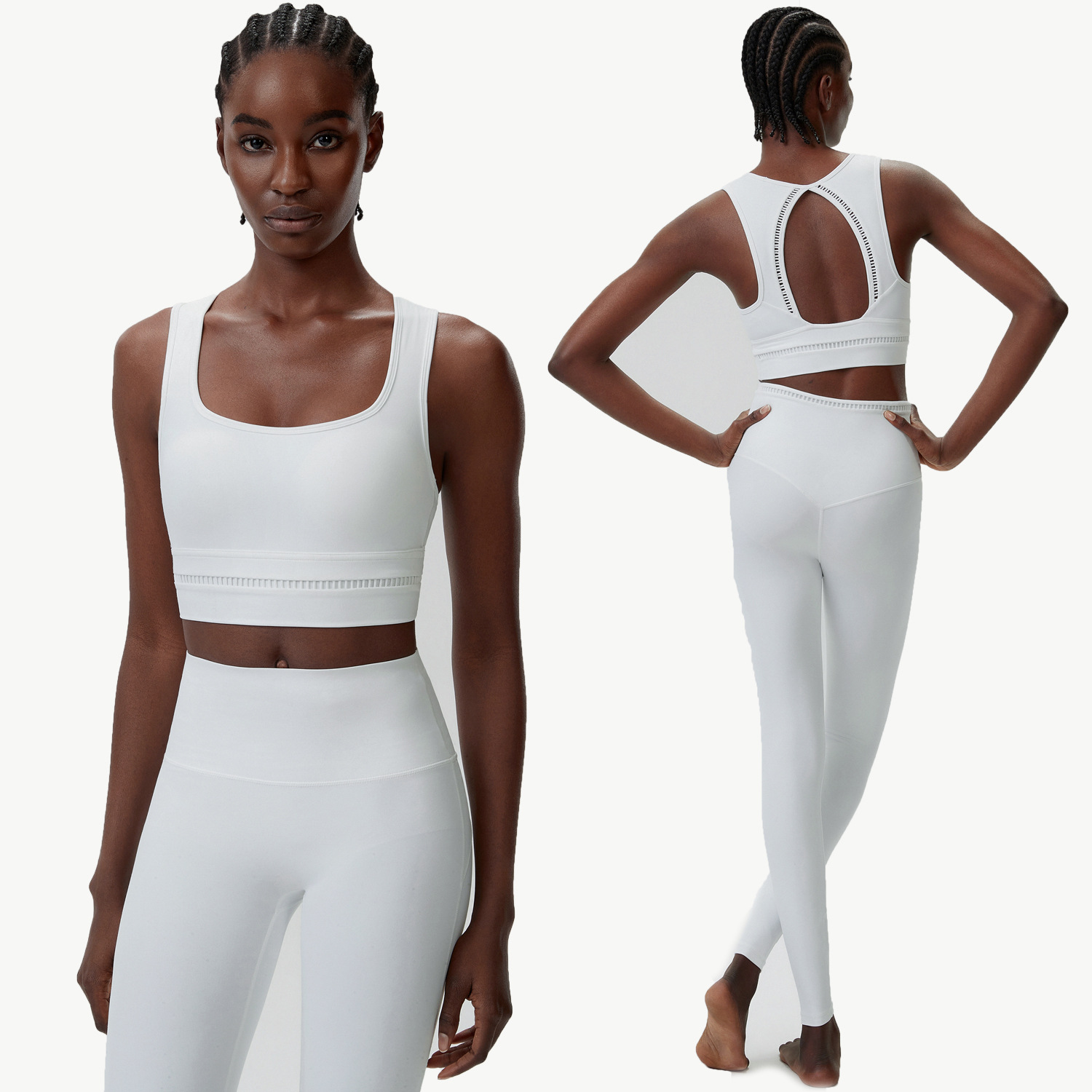 Pilates Yoga Legging - Set Yoga Wanita 2-Potong Baru, Bra