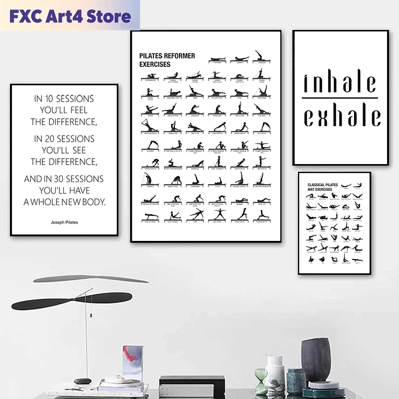 Pilates Yoga Origin - Poster Bagan Latihan Pilates Tanpa Bingkai