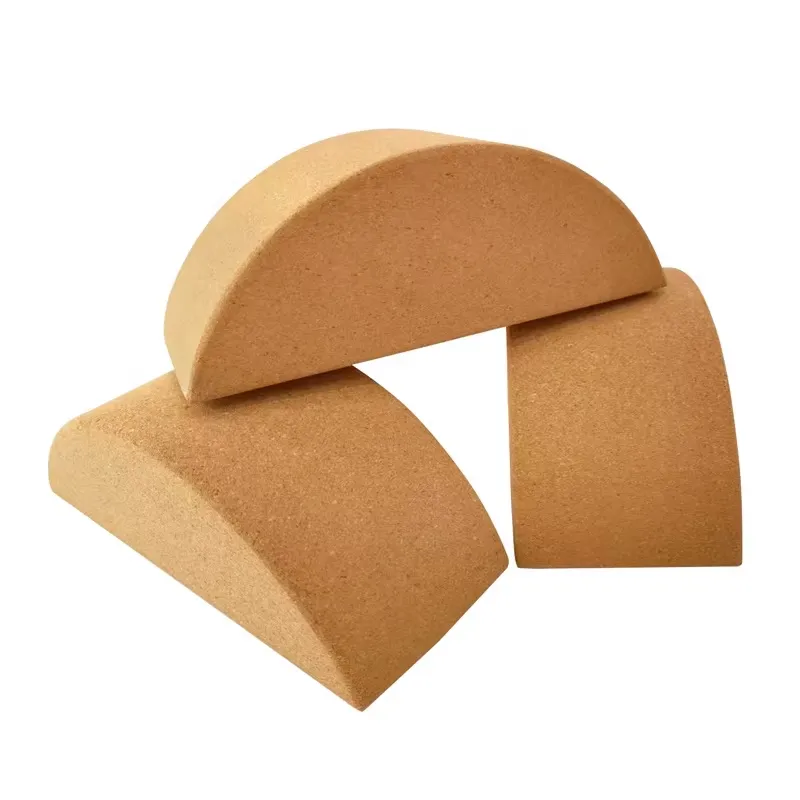 Yoga Block Cork - Blok Yoga Kayu Semi Bulat dari